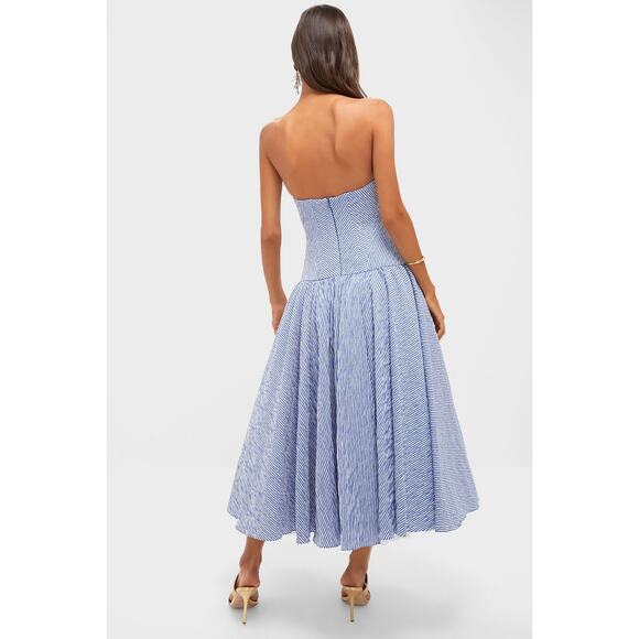 ALEXIS Blue Stripe Summers Dress NWT Size M Retail $1040 - Picture 2 of 7